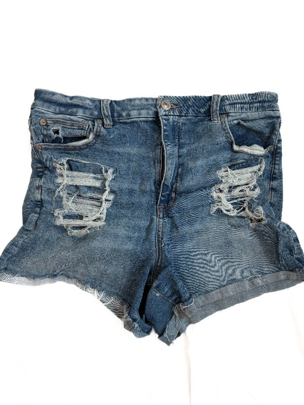 American Eagle Next Level Stretch Distressed Cutoff Denim Shorts Size 16